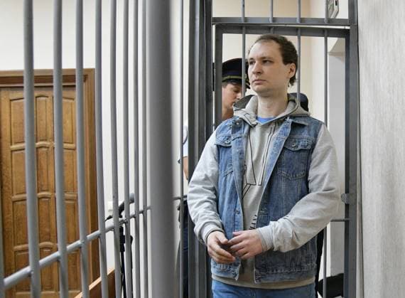 Russia US Ex-Marine Trial 8760711 09.09.2024 Robert Gilman, a 28-year-old former US Marine already serving a prison sentence for attacking a police officer while drunk and now facing new assault charges, is seen inside a defendant s cage during a hearing at Central District Court in Voronezh, Russia. Andrey Arhipov Sputnik Voronezh Russia  Copyright: xAndreyxArhipovx