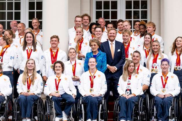 Den Haag, The Netherlands, 2024-09-10 15:44:53 THE HAGUE, 10-09-2024, Noordeinde Palace King Willem Alexander and Princess Margriet of the Netherlands will receive the Dutch medal winners of the 2024 Summer Paralympic Games in Paris at Noordeinde Palace in The Hague on Tuesday afternoon, September 10. PHOTO: NLBeeld Patrick van Emst Credit: NL Beeld Patrick van Emst Copyright: xx x