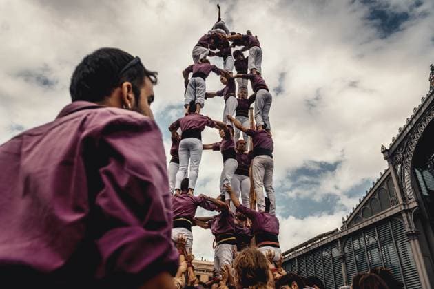 Bilder des Jahres 2024, News 09 September News Themen der Woche KW37 News Bilder des Tages September 11, 2024, Barcelona, Catalonia, Spain: The Colla Jove de Barcelona build a human tower during the Diada Castellera at Catalonia s National Day, the Diada Barcelona Spain - ZUMAo105 20240911_fap_o105_019 Copyright: xMatthiasxOesterlex