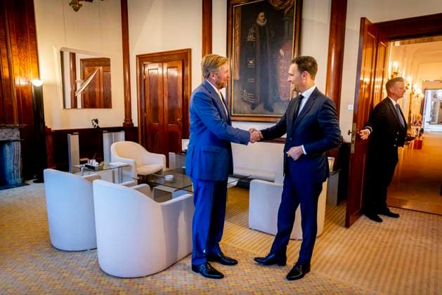 11-09-2024 Palace King Willem-Alexander during a meeting with Eelco Heinen Minister van Financien at palace Noordeinde in The Hague. Â Copyright: xPPEx