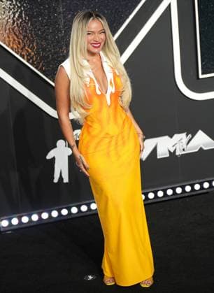 Karol G arrives on the red carpet at the 2024 MTV Video Music Awards VMA s at the UBS Arena in Elmont, New York on Wednesday, September 11, 2024.  NYP202409111022 DerekxC.xFrench