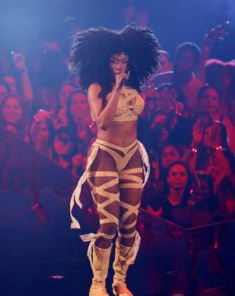 Megan Thee Stallion performs on stage at the 2024 MTV Video Music Awards VMA s at the UBS Arena in Elmont, New York on Wednesday, September 11, 2024.  NYP20240911213 JohnxAngelillo
