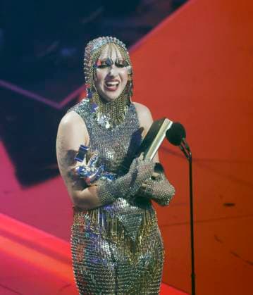 Chappell Roan accepts the award for Best New Artist on stage at the 2024 MTV Video Music Awards VMA s at the UBS Arena in Elmont, New York on Wednesday, September 11, 2024.  NYP20240911222 JohnxAngelillo