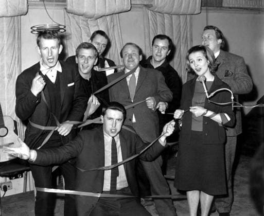 Well taped together here, are the cast o Well taped together here, are the cast of the highly controversial and satirical BBC TV Show, That Was The Week That Was , who made a long-playing record in London today. From left to right are: Lance Percival; David Kernan, with unidentified man behind him; Roy Kinnerar, a former actor with Joan Littlewood s Theatre Workshop Company; Kenneth Cope and Millicent Martin, the wife of singer Ronnie Carroll. Behind Millicent is William Rushton. Squatting on studio floor is David Frost 7 January 1963, Credit:UPPA Photoshot Avalon United States, Checked  Copyright: xUPPA Photoshotx xAvalonx 0503972164
