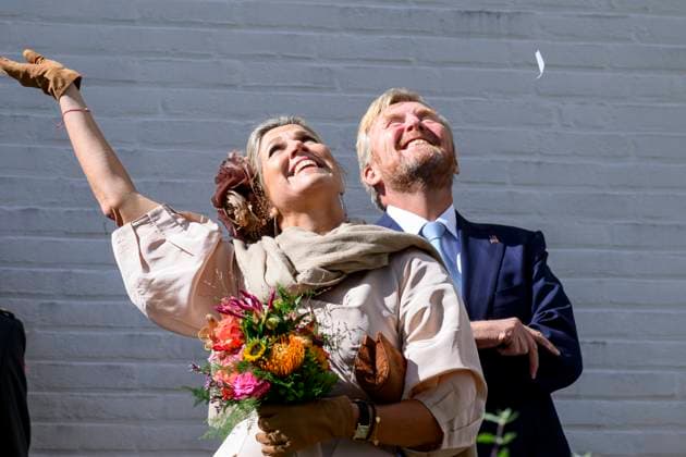 Entertainment Themen der Woche KW37 Entertainment Bilder des Tages 12-09-2024 Mesch Queen Maxima and King Willem-Alexander attend the national start of the celebration of 80 years of freedom in Mesch, Eijsden-Margraten. They visited a pop-up museum about the liberation of Mesch and primary schools in Eijsden-Margraten, including music by the Reunion Orchestra Limburgse Jagers. Â  Copyright: xPPEx