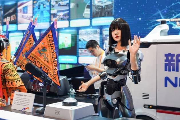 Bilder des Jahres 2024, News 09 September News Themen der Woche KW37 (240913) -- BEIJING, Sept. 13, 2024 -- A humanoid robot is pictured during the 2024 China International Fair for Trade in Services (CIFTIS) in Beijing, capital of China, Sept. 13, 2024. Themed Global Services, Shared Prosperity, the 2024 CIFTIS is held at the China National Convention Center and the Shougang Park in Beijing from Sept. 12 to 16. ) CHINA-BEIJING-CIFTIS-VENUE (CN) CaoxMengyao 