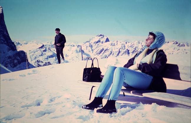 Skifahrer GER, 20240101,Aufnahme ca. 1966, Skifahrer in den Alpen *** Skier GER, 20240101,photo ca 1966, skier in the Alps
