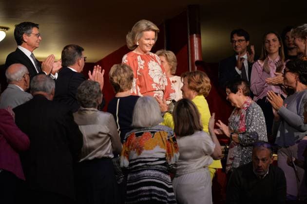 Entertainment Themen der Woche KW37 Entertainment Bilder des Tages Queen Mathilde of Belgium pictured during a royal visit to a representation of Giuseppe Verdi s La Traviata at the Opera Royal de Wallonie (ORW), in Liege Friday 13 September 2024. Conducted by Giampaolo Bisanti and staged by Thaddeus Strassberger, this classic opera will see soprano Irina Lungu interpret the mythical role of Violetta.  JILLxDELSAUX 100584957