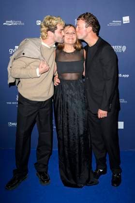 Max Befort, Barbara Philipp und Maximilian Scheidt bei der Verleihung des Deutschen Schauspielpreises 2024 im Club Theater Berlin. Berlin, 13.09.2024