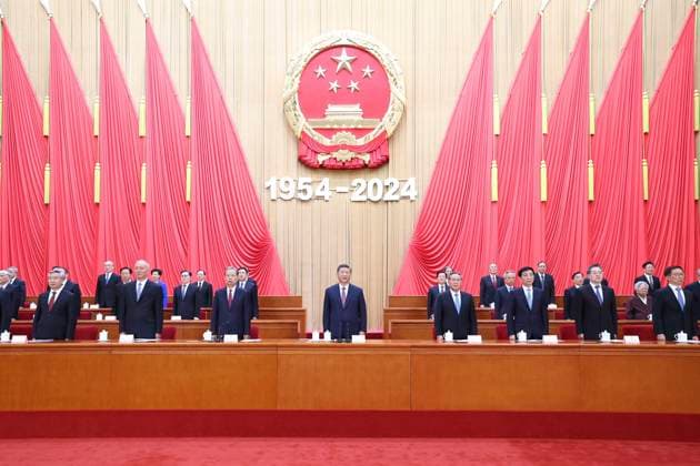 News Themen der Woche KW37 News Bilder des Tages (240914) -- BEIJING, Sept. 14, 2024 -- Xi Jinping, Li Qiang, Zhao Leji, Wang Huning, Cai Qi, Ding Xuexiang, Li Xi and Han Zheng attend a meeting to celebrate the 70th founding anniversary of the National People s Congress (NPC) at the Great Hall of the People in Beijing, capital of China, Sept. 14, 2024. ) CHINA-BEIJING-NPC-70TH FOUNDING ANNIVERSARY-MEETING (CN) JuxPeng 