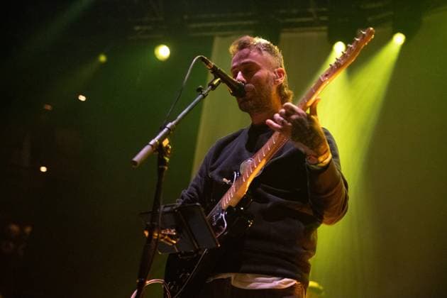 American Football Perform at The Roundhouse, London Lead singer guitarist Mike Kinsella of American indie rock band American Football performs at The Roundhouse, London, England, UK on Saturday 14 September 2024., Credit:Justin Ng Avalon UK, England, London, The Roundhouse  Copyright: xJustinxNgx xAvalonx 0907723231