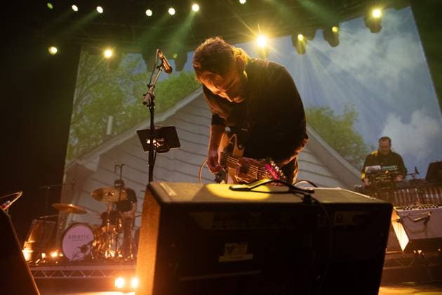 American Football Perform at The Roundhouse, London Lead singer guitarist Mike Kinsella of American indie rock band American Football performs at The Roundhouse, London, England, UK on Saturday 14 September 2024., Credit:Justin Ng Avalon UK, England, London, The Roundhouse  Copyright: xJustinxNgx xAvalonx 0907723272