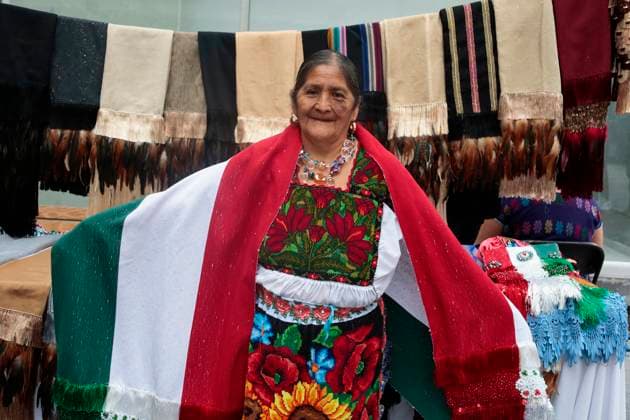 Mexicans And Tourists Get Ready For The Grito De Independencia Of Mexico This September 15 Feliciana Hernandez Bautista, a designer from the indigenous community of Ahuiran, Paracho, Michoacan, in Mexico City, Mexico, on September 14, 2024, uses items from the region prior to the Grito de Independencia de Mexico that takes place on September 15 in the Zocalo of the capital, headed by the president of Mexico, Andres Manuel Lopez Obrador. Mexico City Mexico City Mexico Copyright: xGerardoxVieyrax originalFilename: vieyra-notitle240914_npEtl.jpg