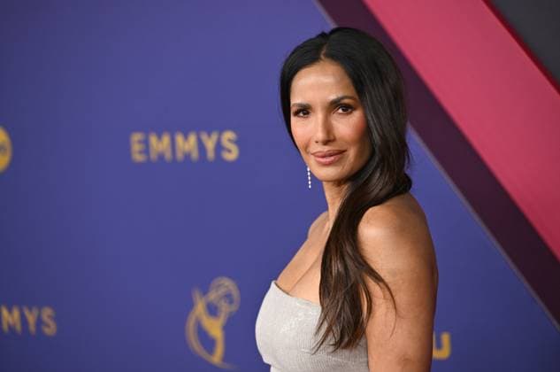 Padma Lakshmi arrives for the 76th annual Primetime Emmy Awards at the Peacock Theater in Los Angeles on Sunday, September 15, 2024.  LAP202409150776 CHRISxCHEW