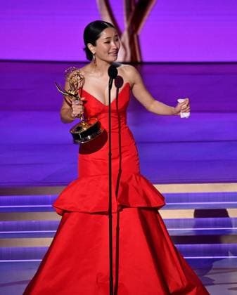 Anna Sawai accepts the Outstanding Lead Actress in a Drama Series award for Sh?gun onstage during the 76th annual Primetime Emmy Awards at the Peacock Theater in Los Angeles on Sunday, September 15, 2024.  LAP20240915172 JIMxRUYMEN