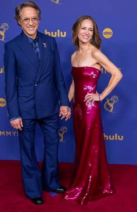Robert Downey Jr. and Susan Downey arrive for the 76th annual Primetime Emmy Awards at the Peacock Theater in Los Angeles on Sunday, September 15, 2024.  LAP202409150227 ALEXxGALLARDO