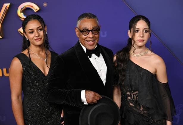 (L-R) Syr Esposito, Giancarlo Esposito and Kale Esposito arrive for the 76th annual Primetime Emmy Awards at the Peacock Theater in Los Angeles on Sunday, September 15, 2024.  LAP202409150850 CHRISxCHEW