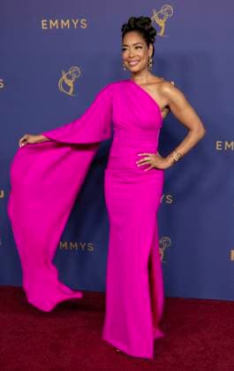 Gina Torres arrives for the 76th annual Primetime Emmy Awards at the Peacock Theater in Los Angeles on Sunday, September 15, 2024.  LAP202409150287 ALEXxGALLARDO