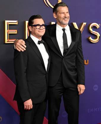 Tate Taylor and John Norris arrive for the 76th annual Primetime Emmy Awards at the Peacock Theater in Los Angeles on Sunday, September 15, 2024.  LAP202409150355 ALEXxGALLARDO