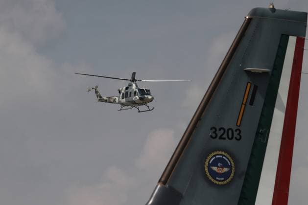 A National Guard helicopter is seen during the celebration the military civic parade in commemoration of the 214th anniversary of Mexico s Independence Day. on September 16, 2024 in Mexico City, Mexico. Mexico City Mexico - ZUMAe321 20240916_zia_e321_016 Copyright: xCarlosxSantiagox