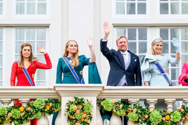 Den Haag, The Netherlands, 2024-09-17 14:21:52 THE HAGUE, 17-09-2024, Noordeinde PalaceKing Willem Alexander and Queen Maxima with Princess Amalia and Princess Alexia during Princess Day on the balcony of Noordeinde Palace PHOTO: NL Beeld Patrick van Emst Credit: NL Beeld Patrick van Emst Copyright: xx x