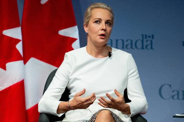 September 17, 2024, Ottawa, On, Canada: Yulia Navalnaya, widow of Russian opposition leader and activist Alexei Navalny, takes part in a fireside chat with Melanie Joly Minister of Foreign Affairs (not seen) at Global Affairs Canada in Ottawa, on Tuesday, Sept. 17, 2024. Ottawa Canada  - ZUMAc35_ 20240917_zaf_c35_092 Copyright: xSpencerxColbyx
