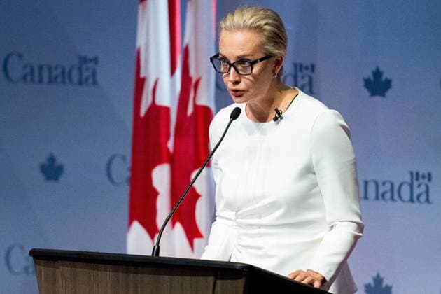 News Themen der Woche KW38 News Bilder des Tages September 17, 2024, Ottawa, On, Canada: Yulia Navalnaya, widow of Russian opposition leader and activist Alexei Navalny delivers remarks ahead of a fireside chat with Melanie Joly Minister of Foreign Affairs (not seen) at Global Affairs Canada in Ottawa, on Tuesday, Sept. 17, 2024. Ottawa Canada  - ZUMAc35_ 20240917_zaf_c35_100 Copyright: xSpencerxColbyx