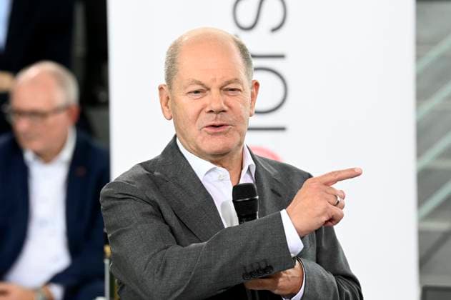 Olaf Scholz beim Empfang der Preisträgerinnen und Preisträger des 59. Bundeswettbewerbs Jugend forscht im Bundeskanzleramt. Berlin, 18.09.2024