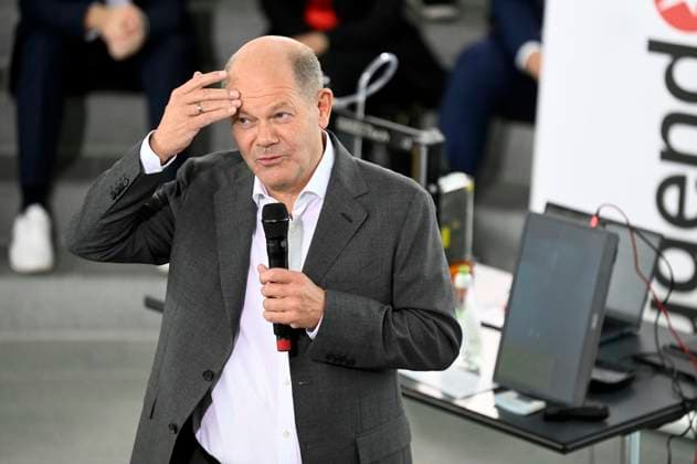 Olaf Scholz beim Empfang der Preisträgerinnen und Preisträger des 59. Bundeswettbewerbs Jugend forscht im Bundeskanzleramt. Berlin, 18.09.2024