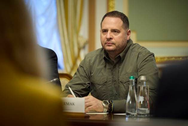 September 20, 2024, Kiev, Kyiv Oblast, Ukraine: Ukrainian chief of presidential staff Andriy Yermak listens during an expanded bilateral meeting with European Commission President Ursula von der Leyen and delegations at the Mariinsky Palace, September 20, 2024 in Kyiv, Ukraine. Kiev Ukraine - ZUMAp138 20240920_zaa_p138_019 Copyright: xUkrainexPresidency UkrainianxPrex