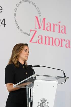 Producer María Zamora receives the National Cinematography Award 2024 Producer María Zamora speaks after receiving the National Cinematography Award 2024, at the Tabakalera, September 21, 2024, in San Sebastián, Guipúzcoa, Basque Country Spain The production company has been awarded the National Cinematography Award 2024 during the San Sebastian Film Festival for its support to independent and risky cinema and for having strengthened the presence of Spanish independent cinema in the international market 21 SEPTEMBER 2024 PRIZE CINEMA ENTERTAINMENT CINEMATOGRAPHY FESTIVAL CULTURE San Sebastian, Guipuzcoa Pais V San Sebastian, Guipuzcoa Pais V Spain  Copyright: xArnaitzxRubiox 6226034
