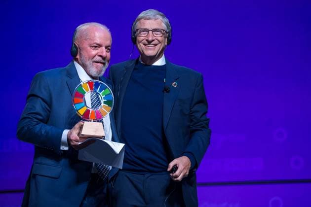 Bilder des Jahres 2024, News 09 September News Themen der Woche KW39 News Bilder des Tages September 23, 2024, Nova York, Ny, USA: Brazilian President Luiz InoÂ¡cio Lula da Silva during the annual Goalkeepers Awards ceremony, organized by the Bill and Melinda Gates Foundation in New York, United States, on Monday, 23. Nova York USA - ZUMAc233 20240923_zsp_c233_017 Copyright: xVanessaxCarvalhox