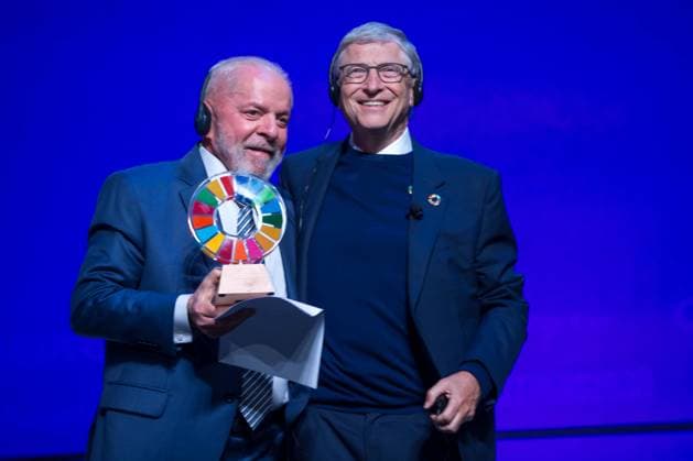 September 23, 2024, Nova York, Ny, USA: Brazilian President Luiz InoÂ¡cio Lula da Silva during the annual Goalkeepers Awards ceremony, organized by the Bill and Melinda Gates Foundation in New York, United States, on Monday, 23. Nova York USA - ZUMAc233 20240923_zsp_c233_018 Copyright: xVanessaxCarvalhox