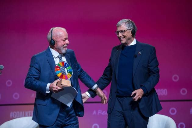 September 23, 2024, Nova York, Ny, USA: Brazilian President Luiz InoÂ¡cio Lula da Silva during the annual Goalkeepers Awards ceremony, organized by the Bill and Melinda Gates Foundation in New York, United States, on Monday, 23. Nova York USA - ZUMAc233 20240923_zsp_c233_016 Copyright: xVanessaxCarvalhox