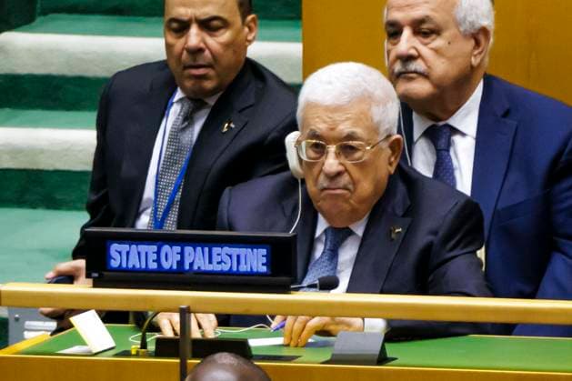News Themen der Woche KW39 News Bilder des Tages Mahmud Abbas, Praesident der Palaestinensischen Autonomiebehoerde, aufgenommen waehrend der 79. UN-Generalversammlung in New York. New York City, 24.09.2024. New York City United States *** Mahmoud Abbas, President of the Palestinian Authority, pictured during the 79th UN General Assembly in New York New York City, 24 09 2024 New York City United States Copyright: xThomasxTrutschelx