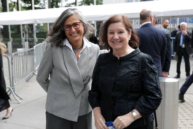 September 24, 2024, Ny, USA: New York, NY - September 24, 2024:.Brazilian Ambassador to the United States Maria Luiza Viotti and UN-Habitat Executive Director Anaclaudia Rossbach engage with members of the press during the 79th session of the United Nations General Assembly. They discussed Brazil™s leadership in global housing initiatives and urban sustainability efforts, emphasizing the importance of multilateral cooperation to address climate change and urban development challenges..Photo: Luiz Rampelotto EuropaNewswire. USA - ZUMAra1_ 20240924_aap_ra1_019 Copyright: xLuizxRampelotto Europanewswirex