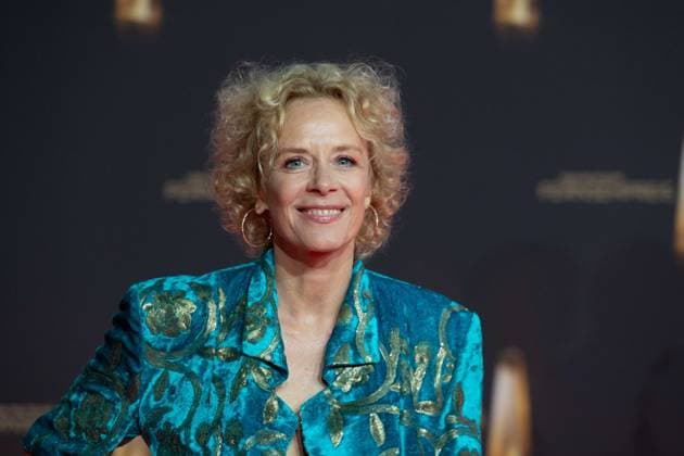Katja RIEMANN, Schauspielerin, Roter Teppich, Red Carpet Show, Ankunft, arrival, Verleihung des Deutschen Fernsehpreises, Der Deutsche Fernsehpreis 2024, Deutscher Fernsehpreis 2024 in den MMC Studios Koeln, am 25.09.2024.