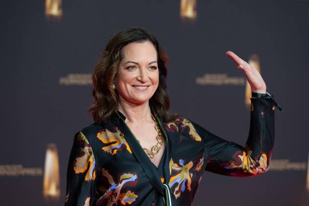Natalia WOERNER, Wörner, Schauspielerin, Roter Teppich, Red Carpet Show, Ankunft, arrival, Verleihung des Deutschen Fernsehpreises, Der Deutsche Fernsehpreis 2024, Deutscher Fernsehpreis 2024 in den MMC Studios Koeln, am 25.09.2024.