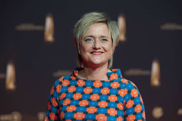 Ellen EHNI, Moderatorin, WDR Chefredakteurin Roter Teppich, Red Carpet Show, Ankunft, arrival, Verleihung des Deutschen Fernsehpreises, Der Deutsche Fernsehpreis 2024, Deutscher Fernsehpreis 2024 in den MMC Studios Koeln, am 25.09.2024.