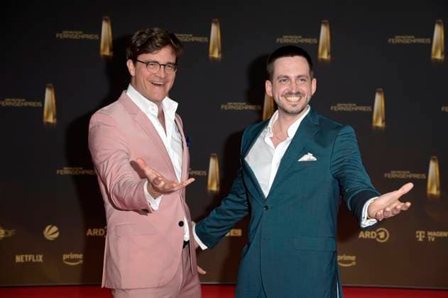 Bodo Wartke und Marti Fischer bei der Verleihung des Deutschen Fernsehpreises 2024 in den MMC Studios. Köln, 25.09.2024