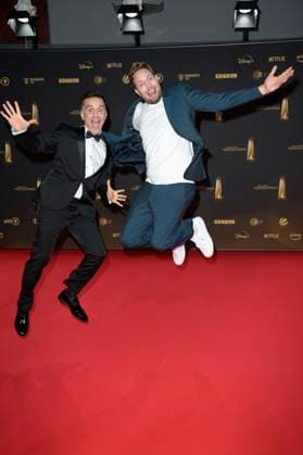 Özcan Cosar und Bastian Bielendorfer bei der Verleihung des Deutschen Fernsehpreises 2024 in den MMC Studios. Köln, 25.09.2024
