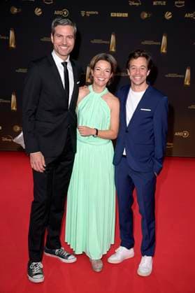 Ingo Zamperoni, Anna Planken und Tobias Krell bei der Verleihung des Deutschen Fernsehpreises 2024 in den MMC Studios. Köln, 25.09.2024