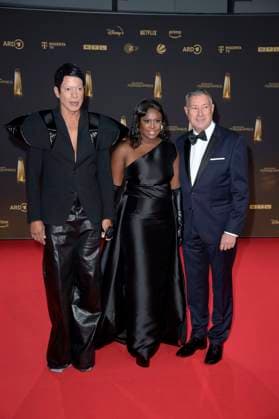 Jorge Gonzalez, Motsi Mabuse und Joachim Llambi bei der Verleihung des Deutschen Fernsehpreises 2024 in den MMC Studios. Köln, 25.09.2024