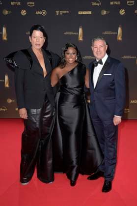 Jorge Gonzalez, Motsi Mabuse und Joachim Llambi bei der Verleihung des Deutschen Fernsehpreises 2024 in den MMC Studios. Köln, 25.09.2024