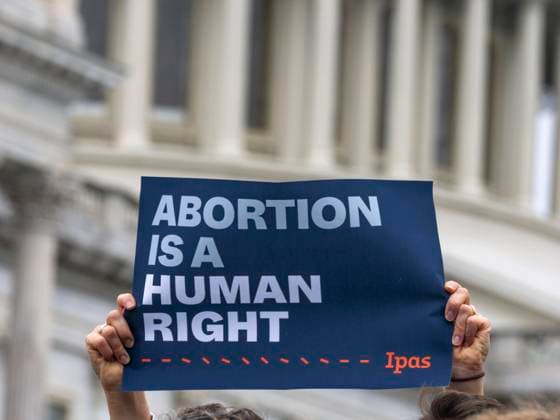 September 24, 2024, Washington, District Of Columbia, USA: A sign reading Ã’Abortion is a human rightO is displayed at an event announcing the introduction of a Congressional resolution affirming reproductive freedom as a human right. The United States is a signatory to the International Covenant on Civil and Political Rights (ICCPR), which obligates it to protect reproductive freedom, including access to abortion. Washington USA - ZUMAd155 20240924_znp_d155_013 Copyright: xSuexDorfmanx