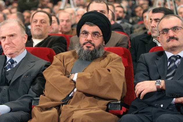 Israeli Military Says Hezbollah Leader Hassan Nasrallah Killed File photo - Hizbollah leader, Sayyed Hassan Nasrallah, delivers a speech during the 14th commemoration of the death of his predecessor, Sheik Abbas Musawi, in Beirut, Lebanon, on February 16, 2006. The Israeli military claims that Hassan Nasrallah, secretary-general of Hezbollah, was killed in Friday’s airstrike in Beirut, Lebanon. Hezbollah has not yet commented. Photo by Michael Dohrn ABACAPRESS.COMÊ Beirut Lebanon  Copyright: xDohrnxMichael ABACAx