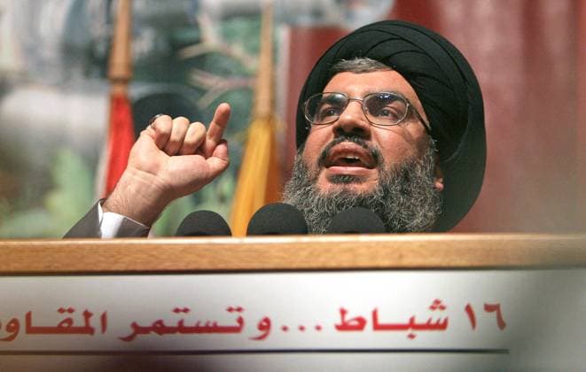 Israeli Military Says Hezbollah Leader Hassan Nasrallah Killed File photo - Hizbollah leader, Sayyed Hassan Nasrallah, delivers a speech during the 14th commemoration of the death of his predecessor, Sheik Abbas Musawi, in Beirut, Lebanon, on February 16, 2006. The Israeli military claims that Hassan Nasrallah, secretary-general of Hezbollah, was killed in Friday’s airstrike in Beirut, Lebanon. Hezbollah has not yet commented. Photo by Michael Dohrn ABACAPRESS.COMÊ Beirut Lebanon  Copyright: xDohrnxMichael ABACAx