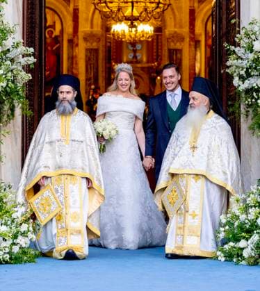 Bilder des Jahres 2024, Entertainment 09 September Entertainment Themen der Woche KW39 Entertainment Bilder des Tages 28-09-2024 Greece Wedding of Princess Theodora and lawyer Matthew Kumar leaving the Metropolitan Cathedral of Athens. Â  Copyright: xPPEx