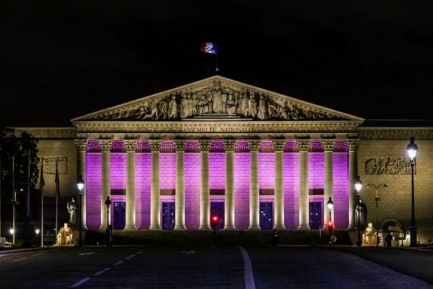 Les monuments parisiens silluminent en rose au lancement de la campagne Octobre Rose 2024 à Paris Lassemblée nationale Les monuments parisiens silluminent en rose au lancement de la campagne Octobre Rose 2024 à Paris le 30 septembre 2024 Jack Tribeca Bestimage Parisian monuments light up in pink at the launch of the Pink October 2024 campaign in Paris on September 30, 2024  Copyright: xJackxTribecax xBestimagexJackxTribecax xBestimagex