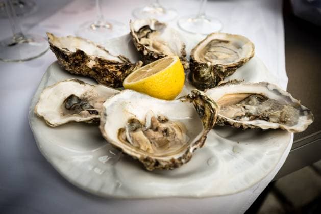 Hald dozen oysters Hald dozen fresh oysters on a white plate with a lemon Copyright: xZoonar.com FrankxGaertnerx-xwww.facebook.com franky242x 9486053